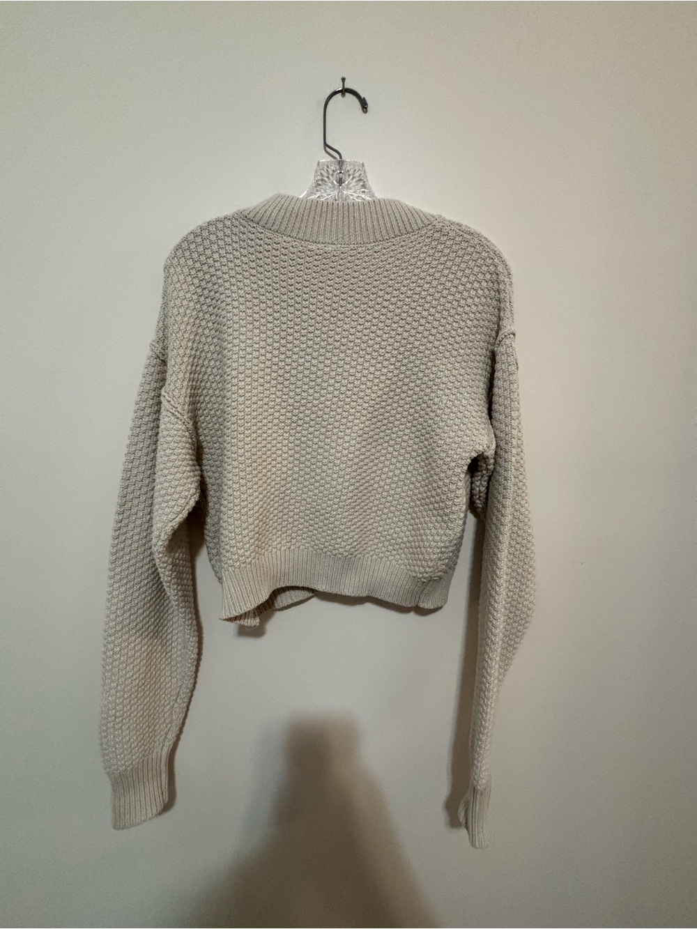 Women's Chunky Button-Up Cardigan Sweater - Beige - Picture 6 of 7